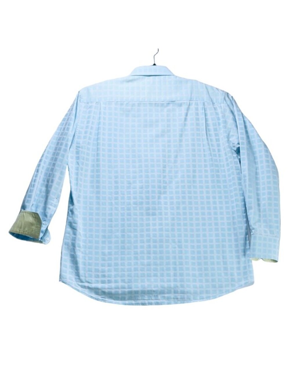 Bachrach Men's XL Light Blue Checkered Long Sleeve Button-Up Shirt - Picture 4 of 8